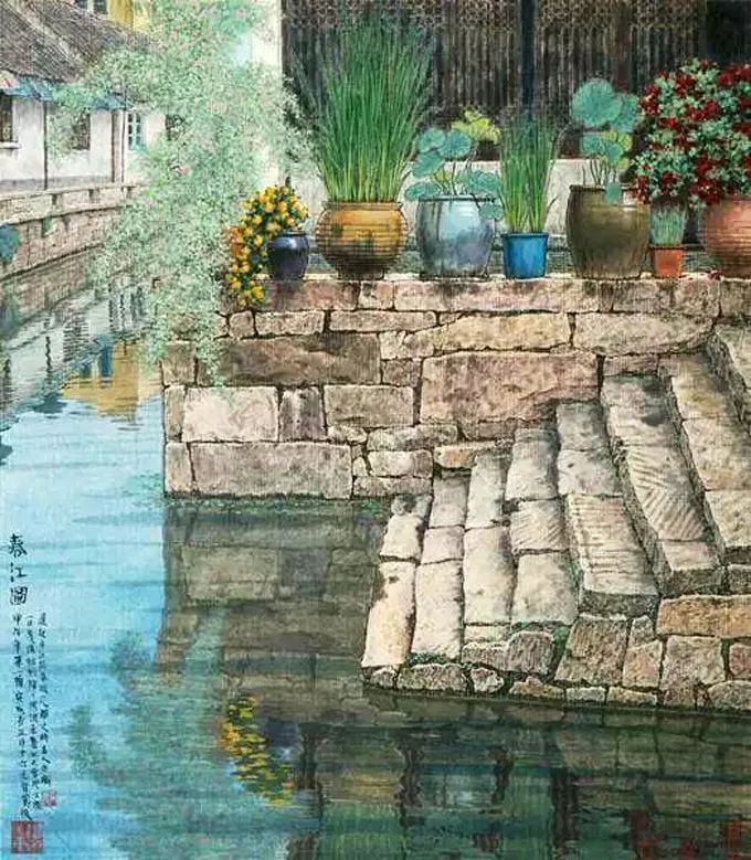 贺天健&吕吉人笔下的水韵江南,美在意境!