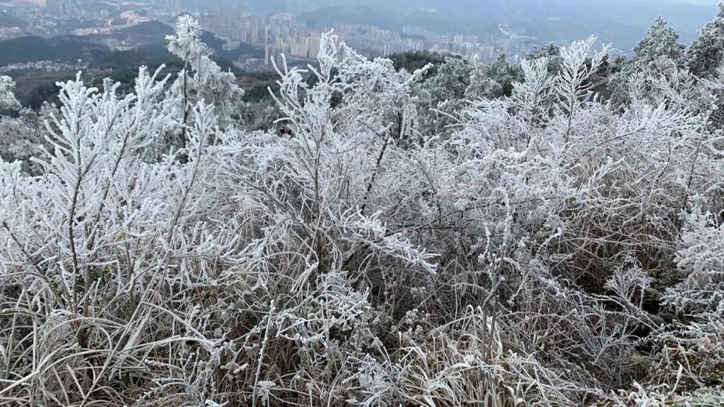 下雪天，凯里小高山的风景好美哦！