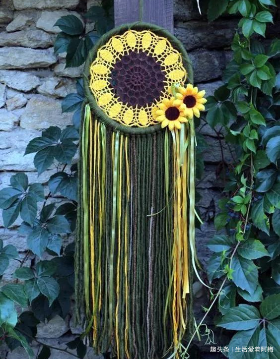 毛线钩针编织向日葵合集，DIY手工编织附图解教程