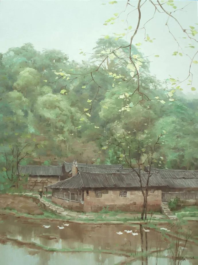 笔触|国画意境,油画笔触——石建都 笔下清新唯美的诗意油画