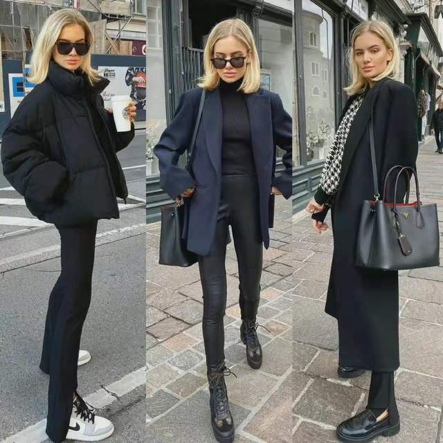 冬天 纯黑单品如何避免单调?冬天这样穿太OK