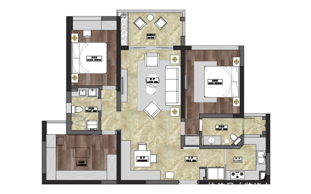 二居室|105平蓝白地中海二居室,让人放松身心,沉浸其中