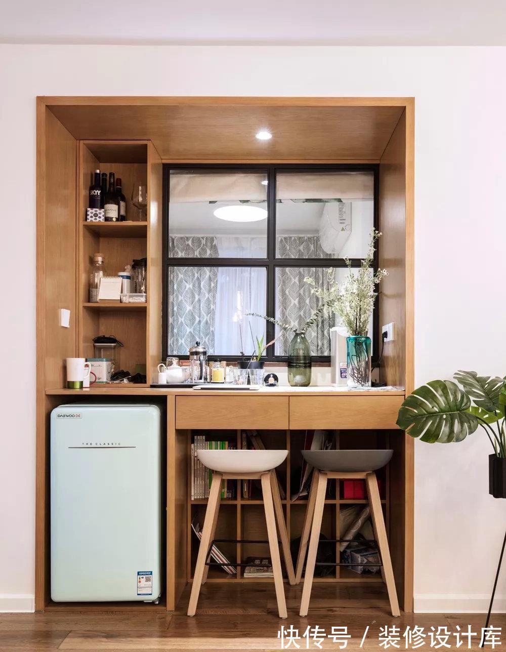 案例|以后买了房,家里也要装个吧台,只占1平米的空间,实用又有情调