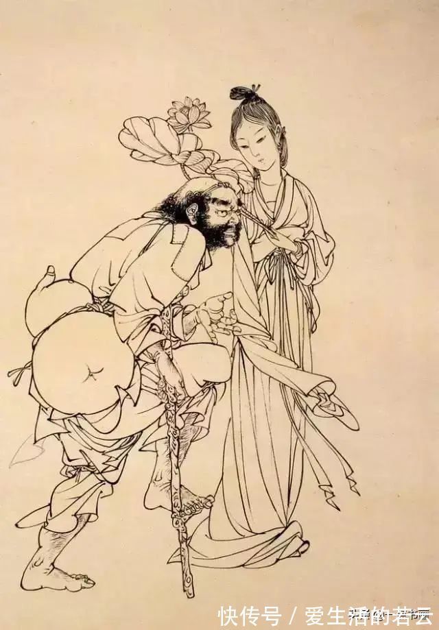 基本功@他的白描被评为“当代第一”,画仕女独辟蹊径