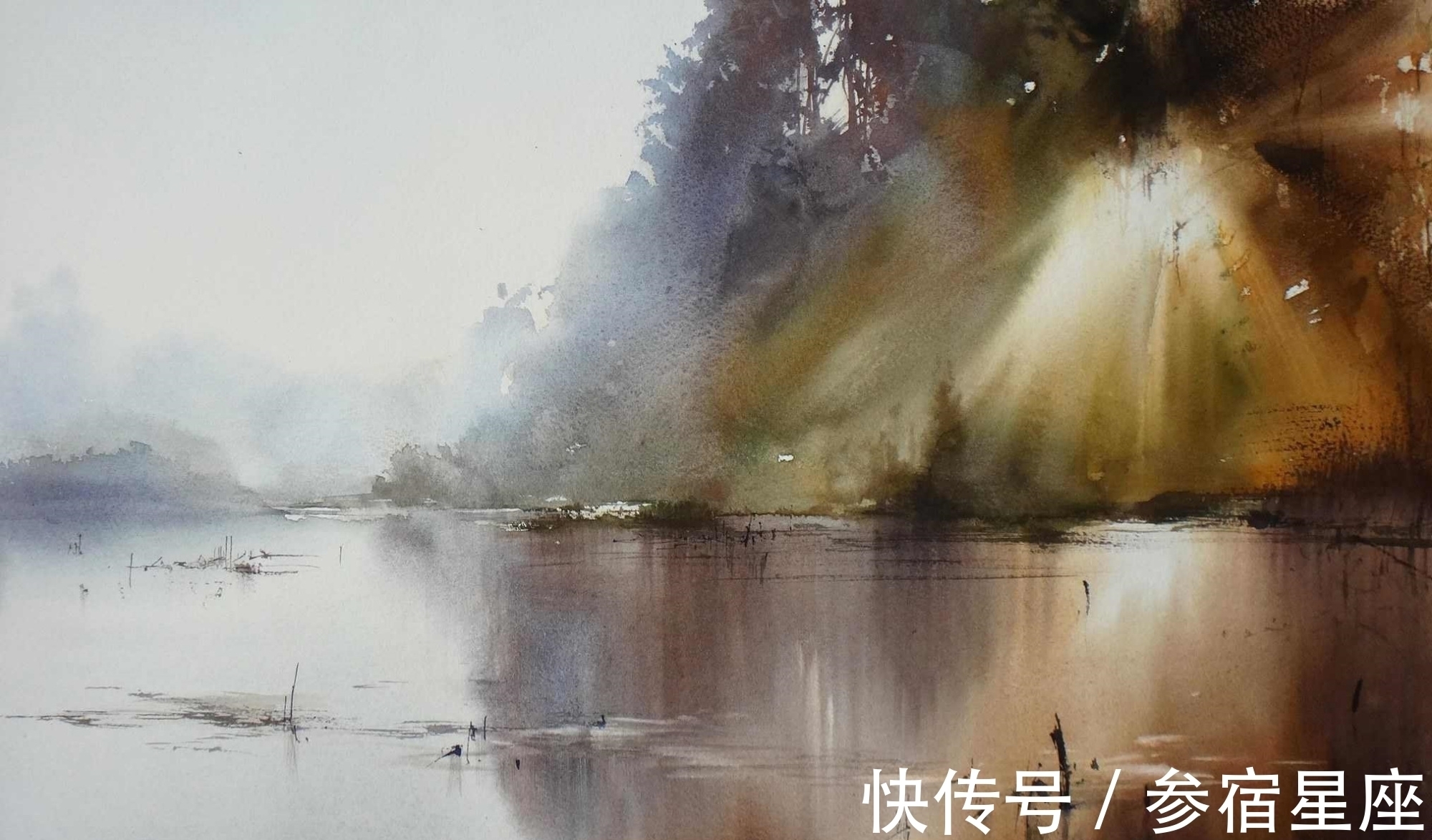 艺术学院$瑰丽唯美,神奇美妙的自然风光——水彩大师伊利亚笔下的水色交融
