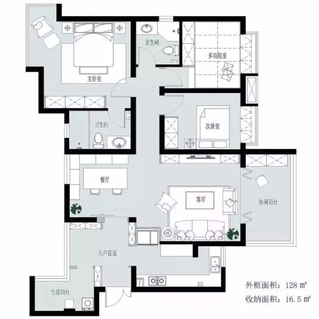 阳台|120平现代三居室，居然将阳台设计成仙女窝太合心意了