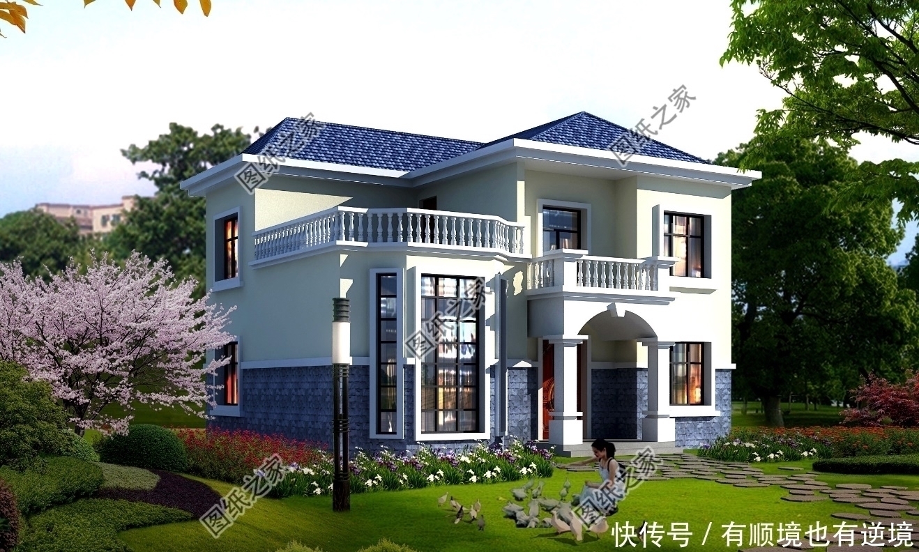 建筑|150平米左右二层别墅设计图,农村别墅这样建,城市楼房一样好看
