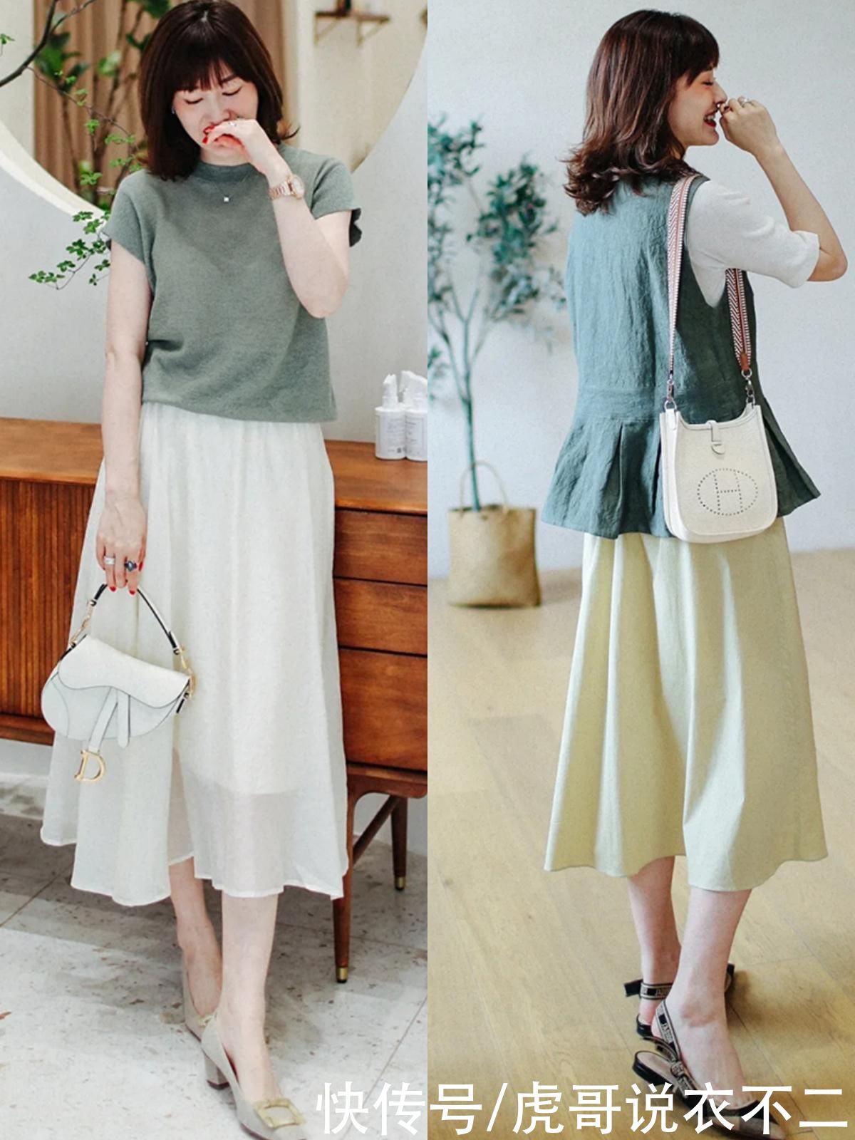 半裙|会穿衣的中年女人更爱“半身裙”，优雅又遮肉，远比同龄人更好看