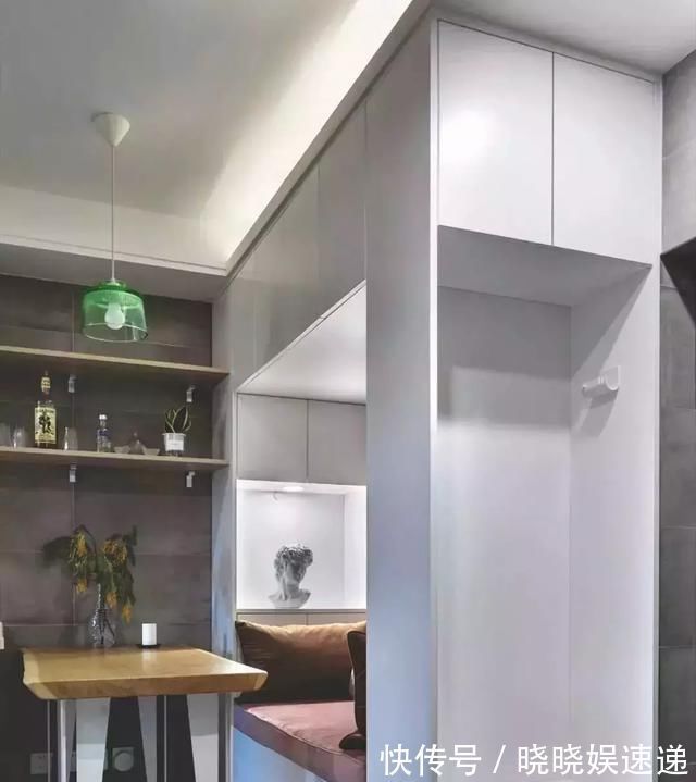 收纳|50平米轻奢公寓超漂亮,改造传统设计,舍弃客厅,整体利用率极高