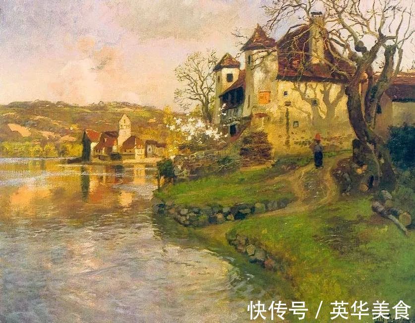 小溪|水与光的刻画,弗里茨的油画真是美妙至极