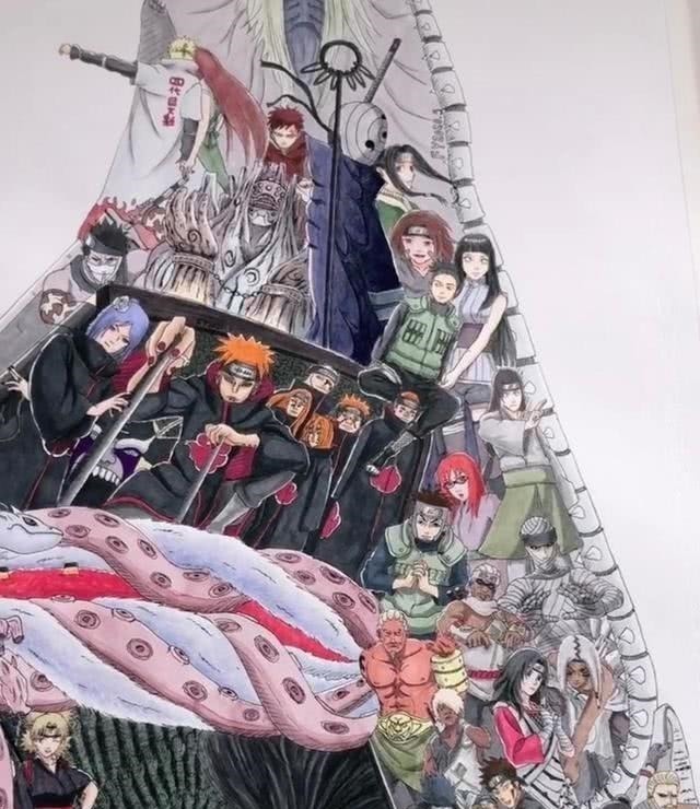 手绘|火影忍者大神手绘佐助,当镜头下移衣服上时,00后少画一人