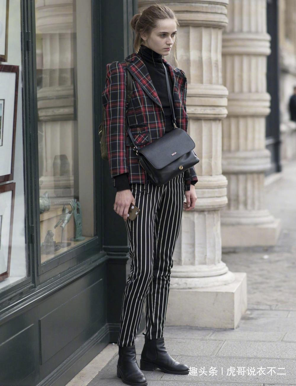 街拍 冬天要学会挑裤子，这样才能穿出好身材好气质！