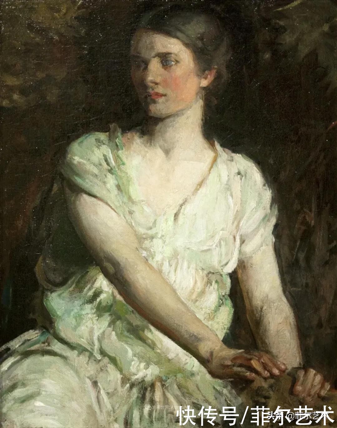 人物|空灵的天使，精美绝伦~雅培·翰德逊·泰勒女性人物油画作品欣赏