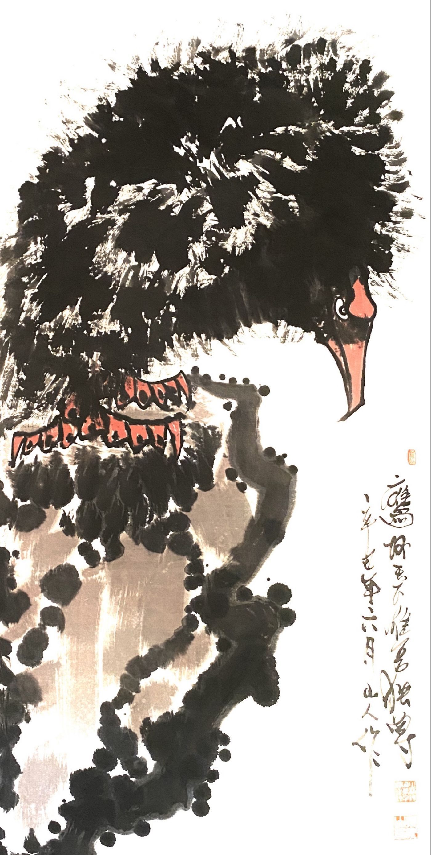 爱德华|笔下雄鹰俊,翼展能冲天——国画家、画鹰大家、指墨画艺术大师朱祖国