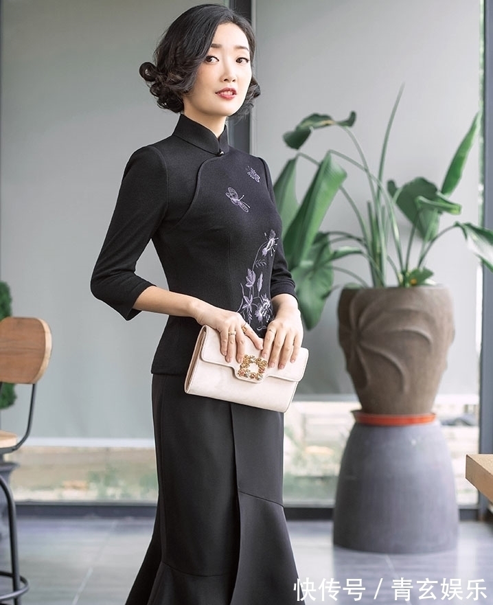 上衣 旗袍上衣+半裙,优雅知性的女人味,太高级了!