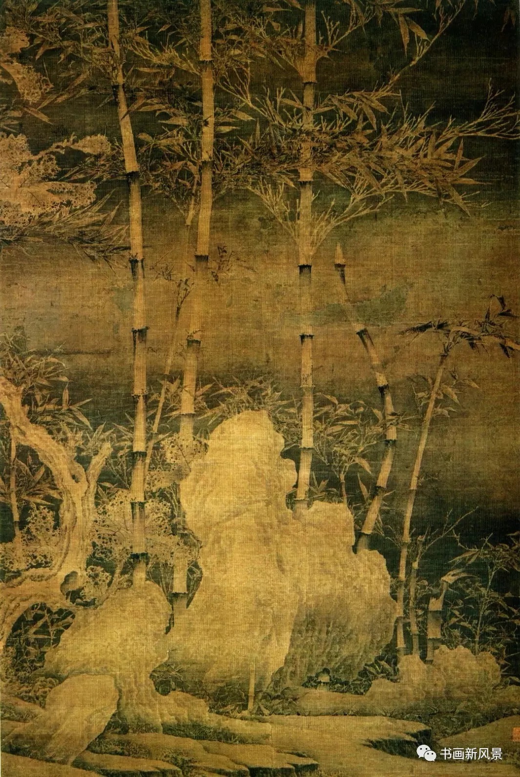 竹石!煮雪烹茶,听雪敲竹