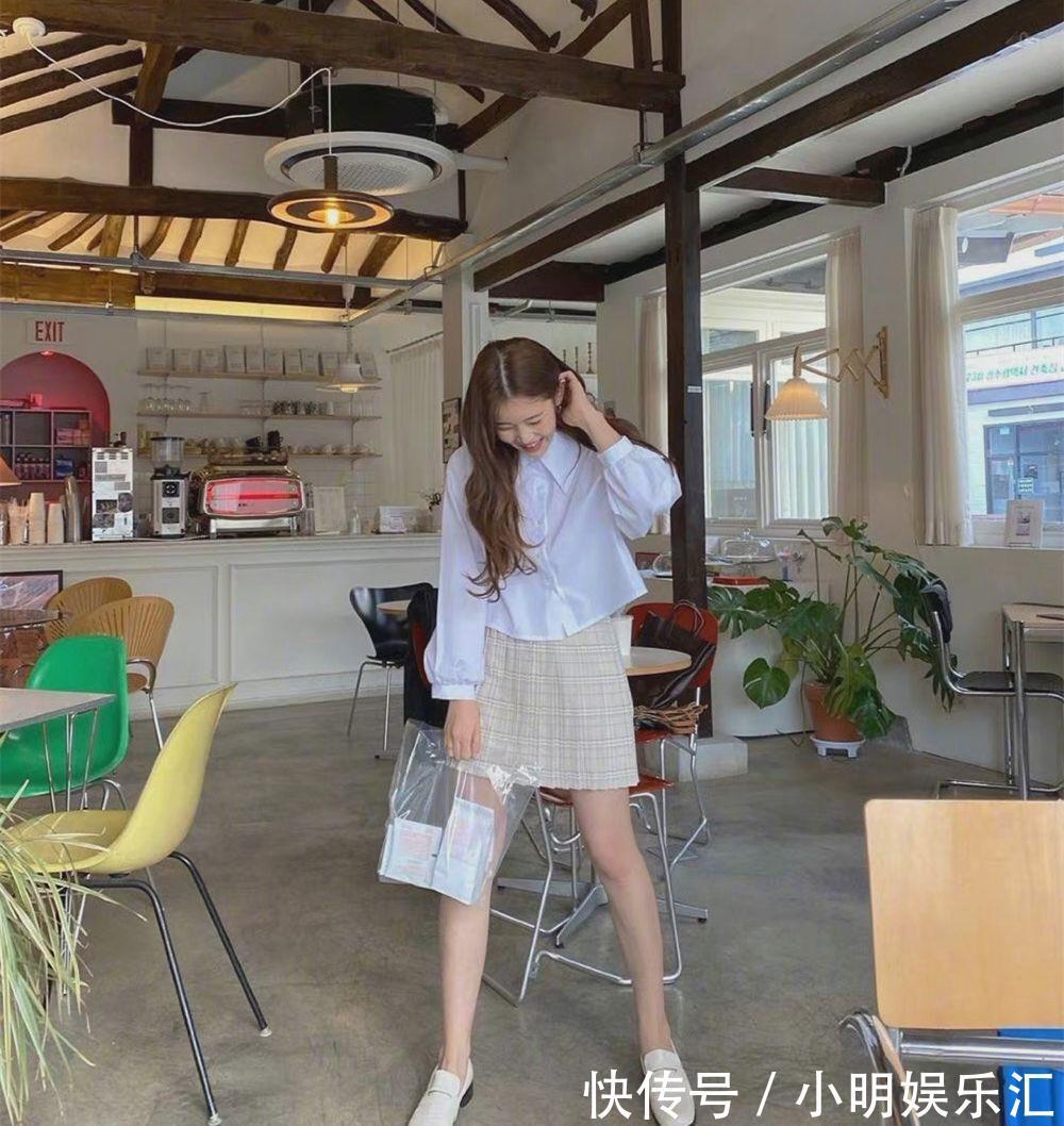 p今年流行的“米色半身裙”，搭配这几款上衣，气质高级不说还显瘦