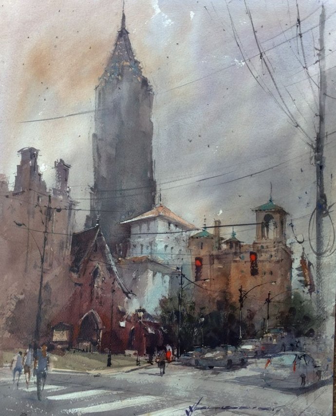 弗拉迪斯拉夫!印象水彩/美国当代艺术家弗拉迪斯拉夫水彩作品