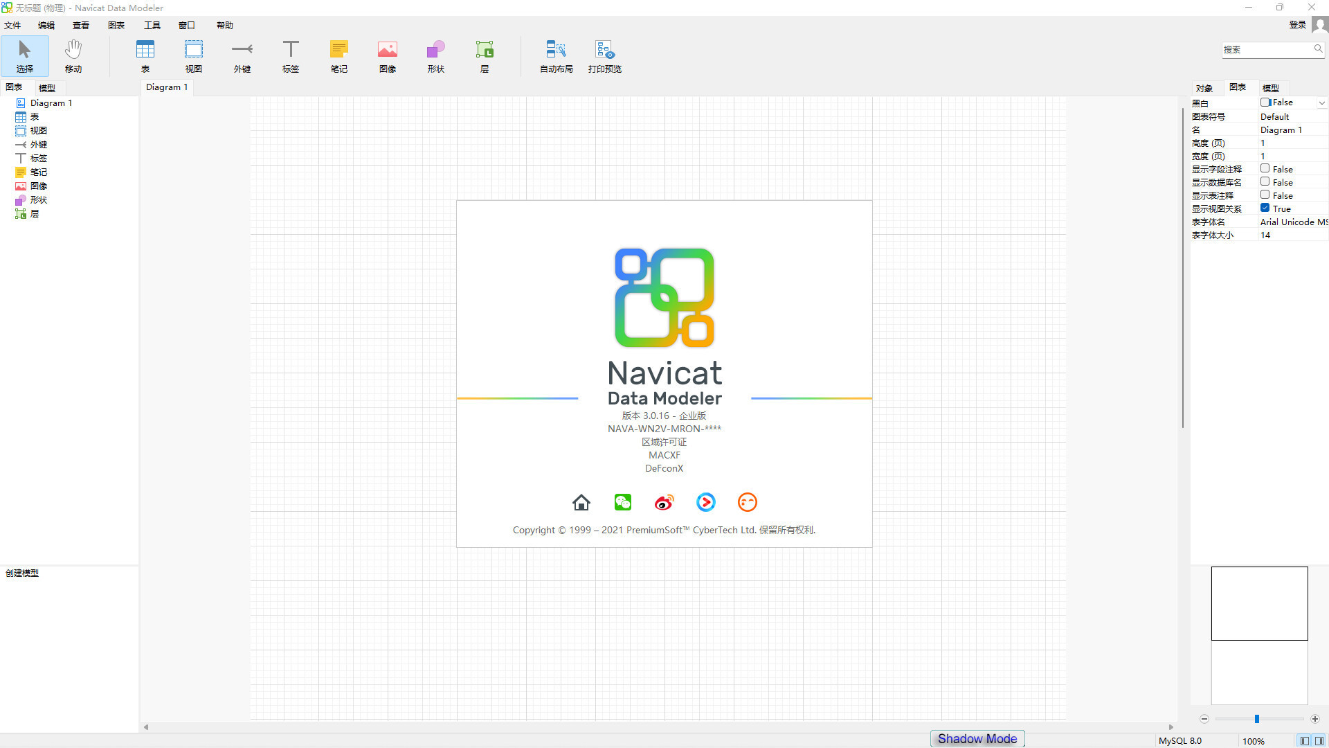 数据库分析管理软件 Navicat Data Modeler Premium for Win v3.1.6 特别版