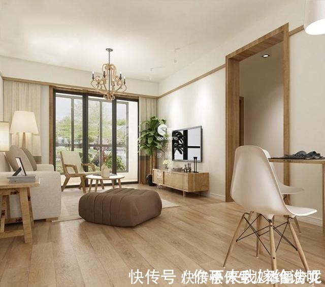 木地板|头一次见有人家里铺这种地板，美观又易清洁，真后悔我家装早了！