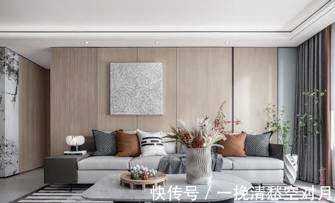 外面的世界|125㎡的三口之家,大理石电视背景墙和木饰面营造了诗意恬静的氛围