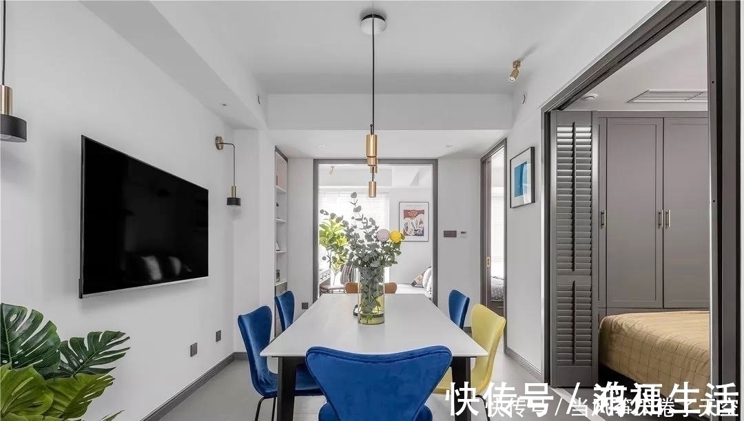 卧室|她家48㎡,拥有三间卧室,超大餐厅,书房客厅合二为一,太聪明了