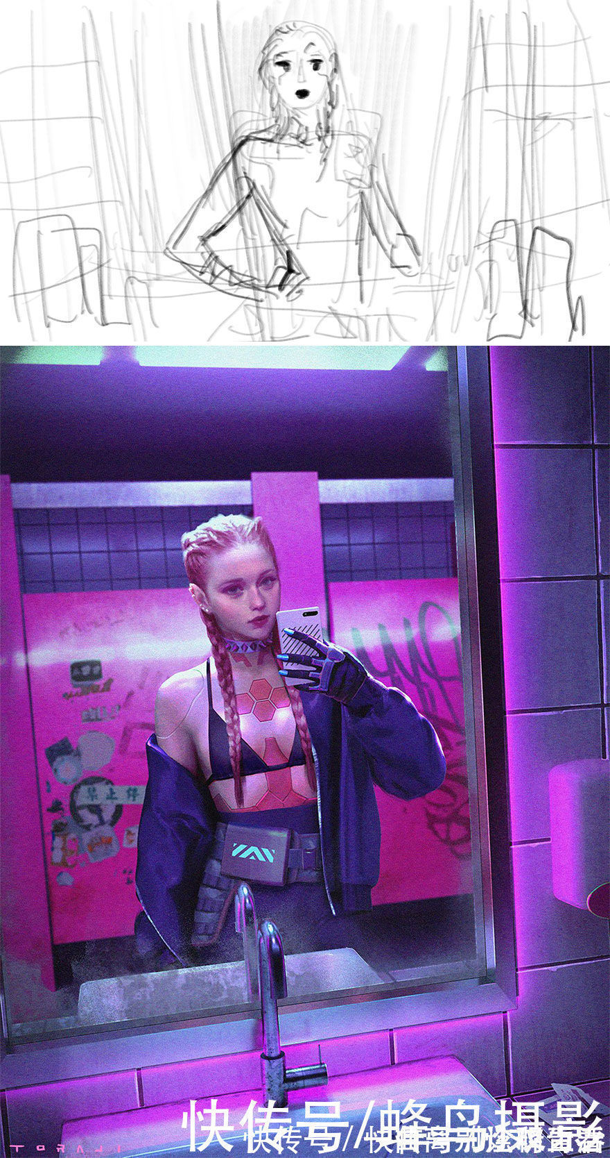 艺术家们@27个初稿与成品对比照,前后差距太大,网友:这是同一副画吗