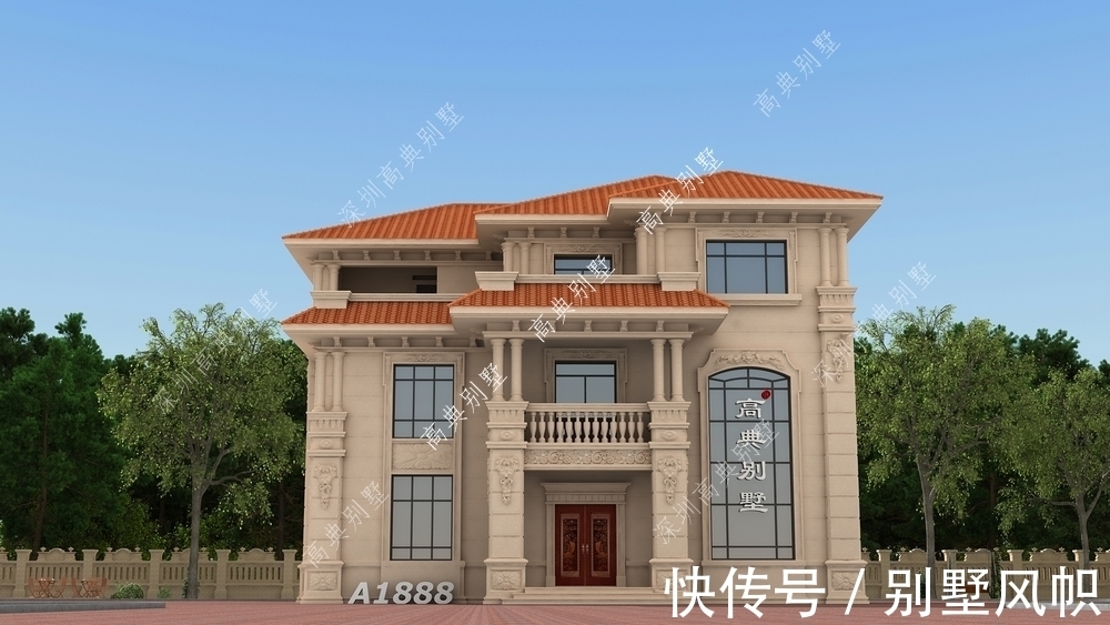 欧式别墅|适合农村建的欧式别墅,外形美观,不突兀,建的人很多。