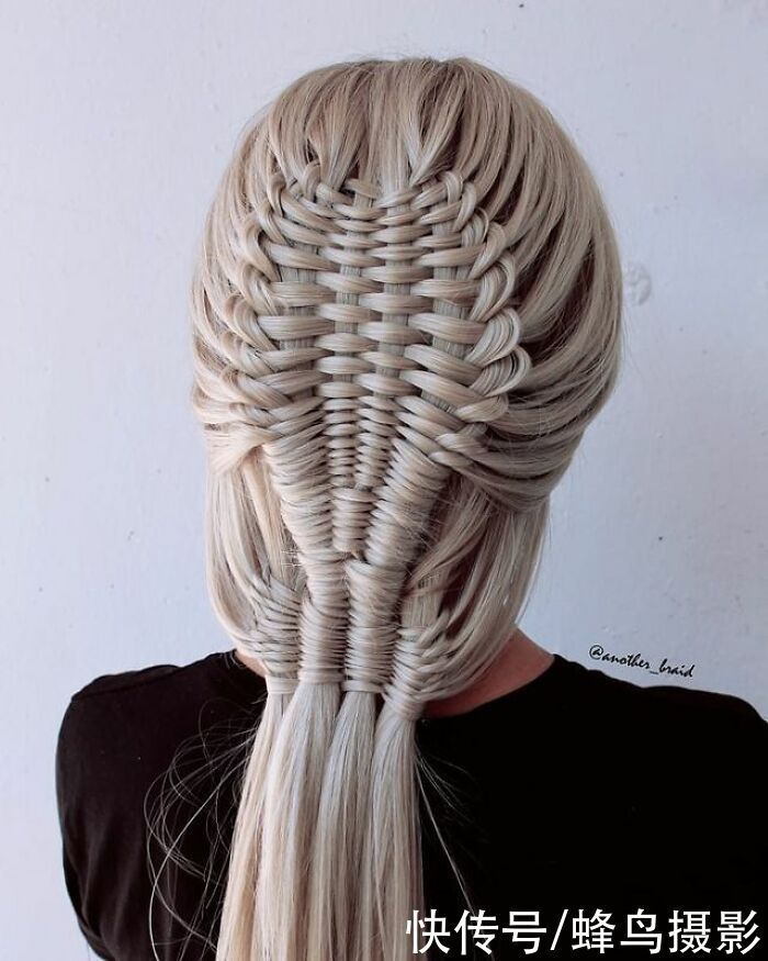 网红达人|65张编发照片,这哪是编头发分明是画画,图3这发型一次要半天