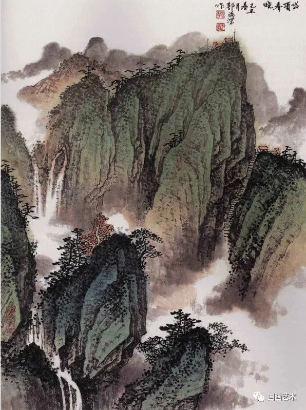 泰山迎客松$《泰山迎客松》画法示范