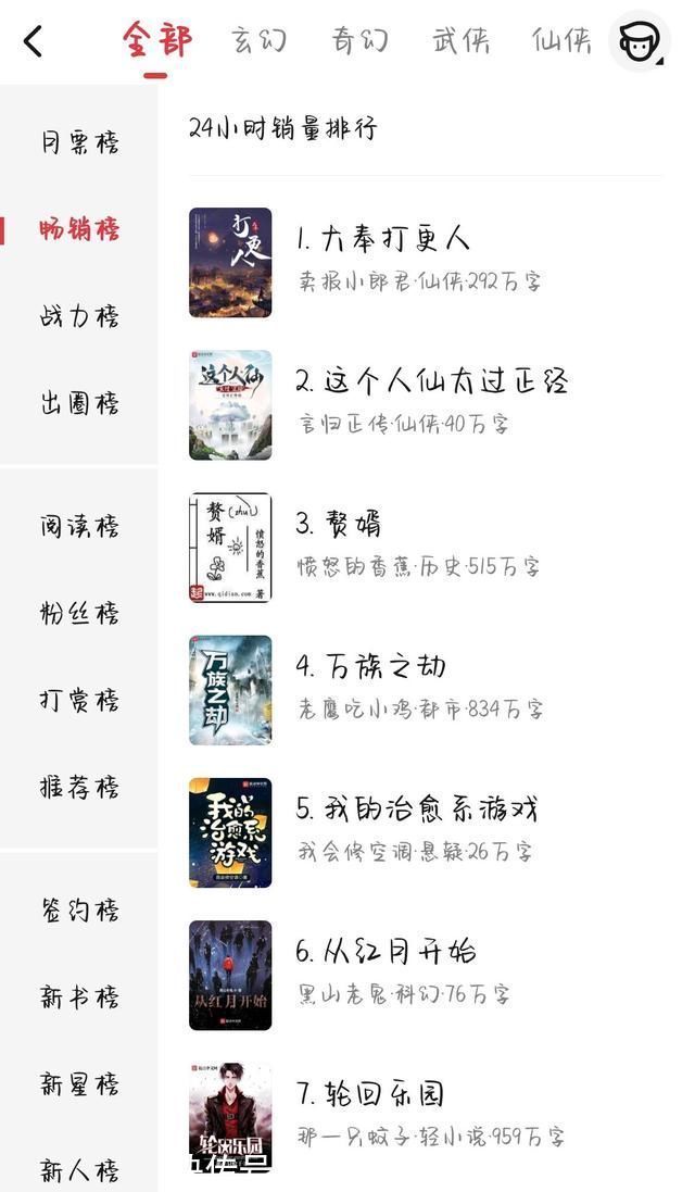 万族之劫|畅销榜大洗牌:这三本新书跻身前六,《赘婿》《轮回乐园》皆让位