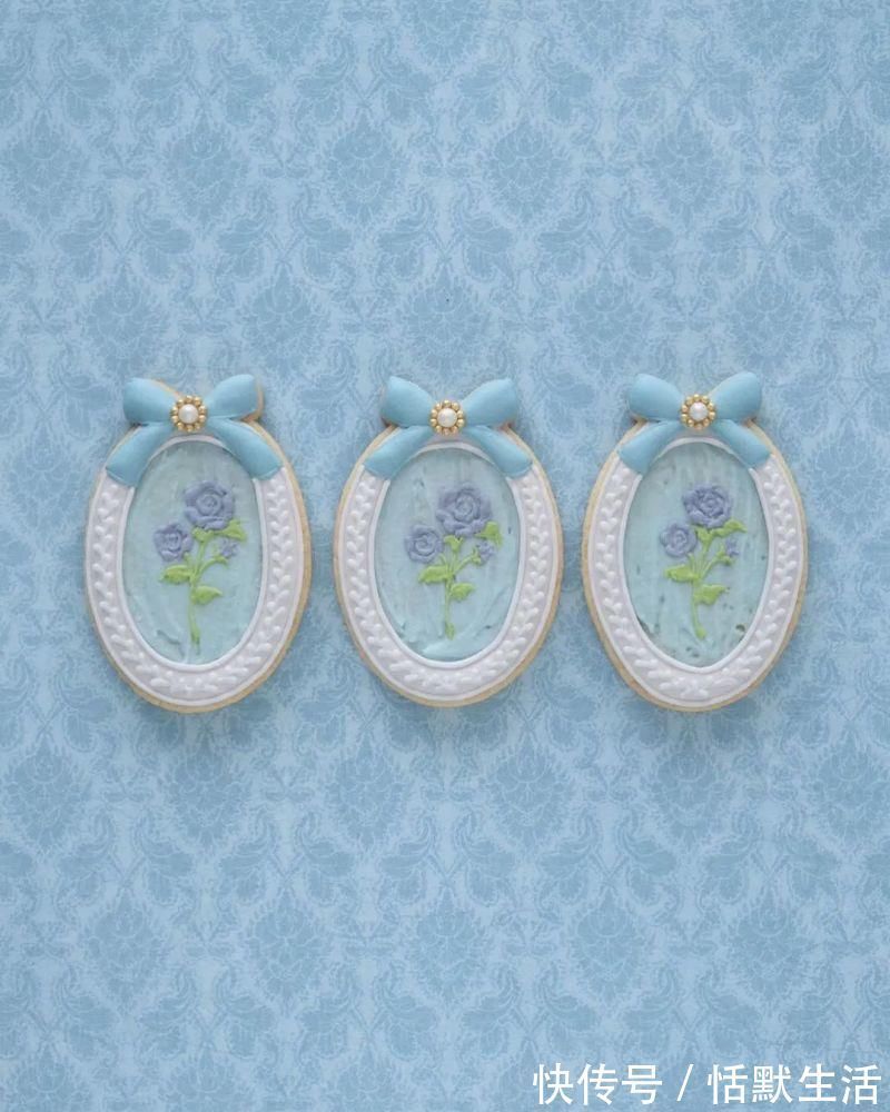 饼干|美到舍不得吃!甜品师手作花砖饼干,救救老夫的少女心!