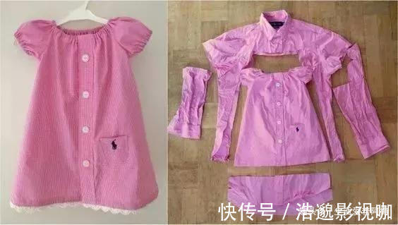 围嘴|这妈妈太会省了,去年的旧衬衫改成了孩子的连衣裙,DIY旧物改造