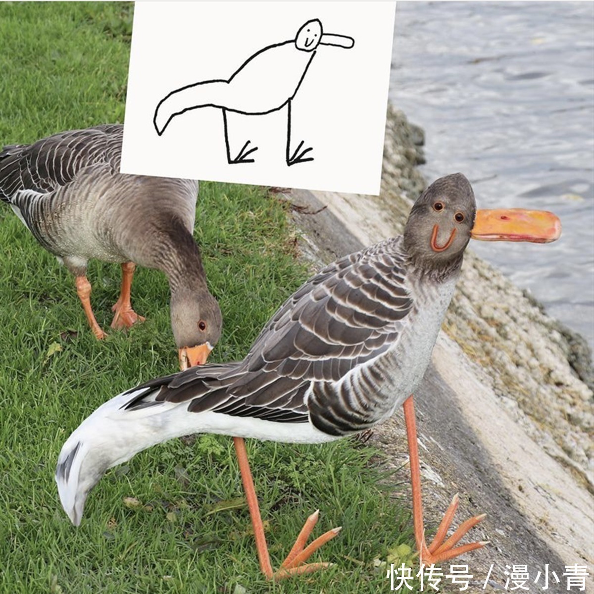 ps技术|为了鼓励孩子不放弃画画，老爸把孩子的夸张作画“搬”到了现实中