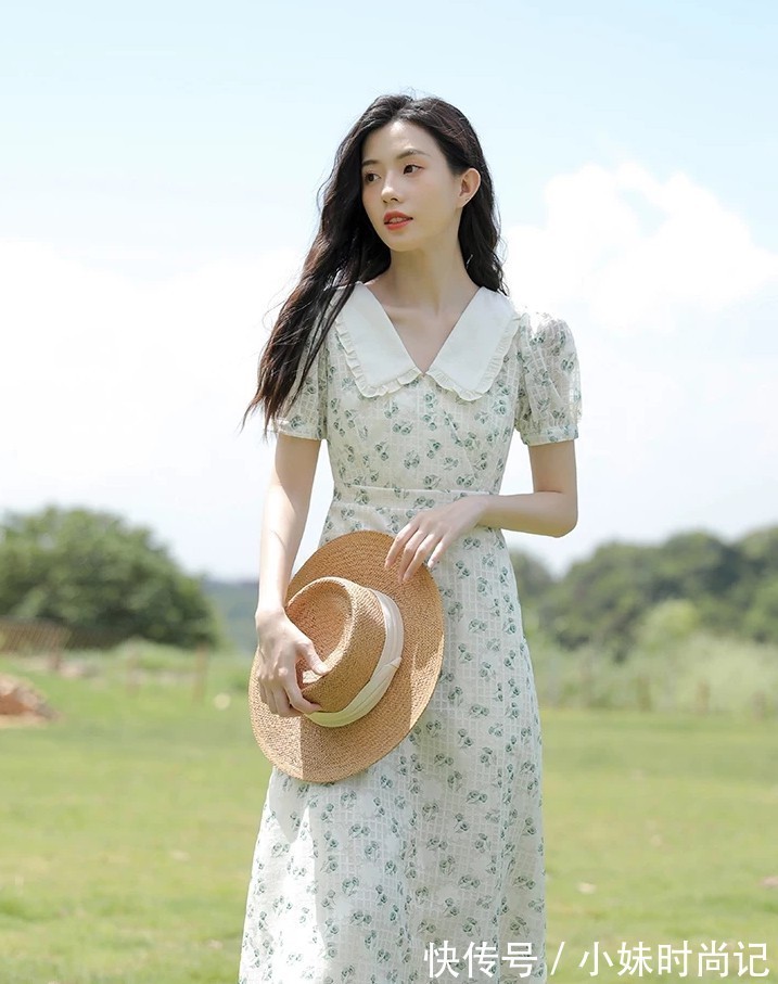 法式|法式甜美泡泡袖连衣裙,满满的公主心