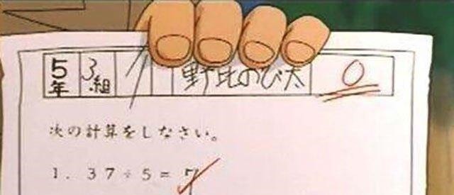 野比太|哆啦A梦大雄成绩差能理解，这些考卷上的题目，你都不一定会做