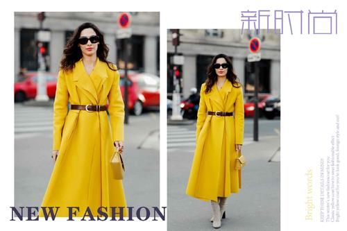 今年冬天的新时尚，“明亮黄”大衣给你好看，洋气又出挑