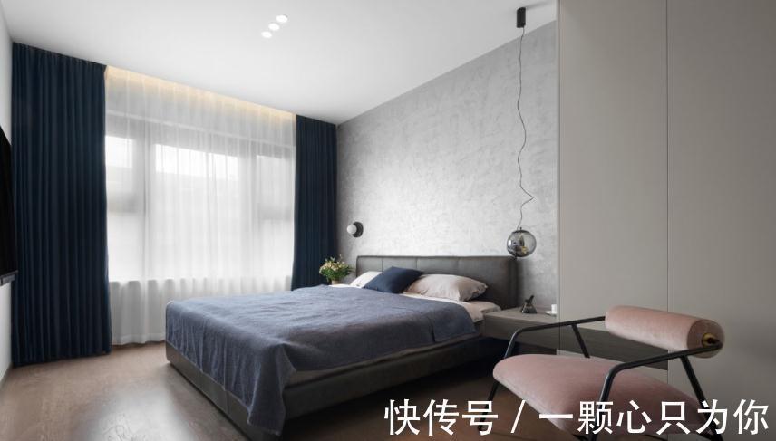 吧台|灰蓝装点大空间,简约元素渲染家居,融合成独特的现代风格