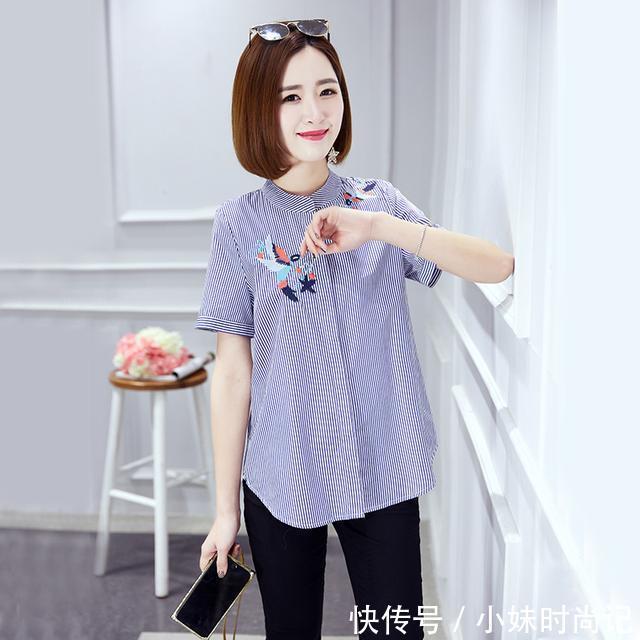 减龄|胖女人不喜欢穿连衣裙,就看看藏肉的A字款上衣吧,藏肉不显老气