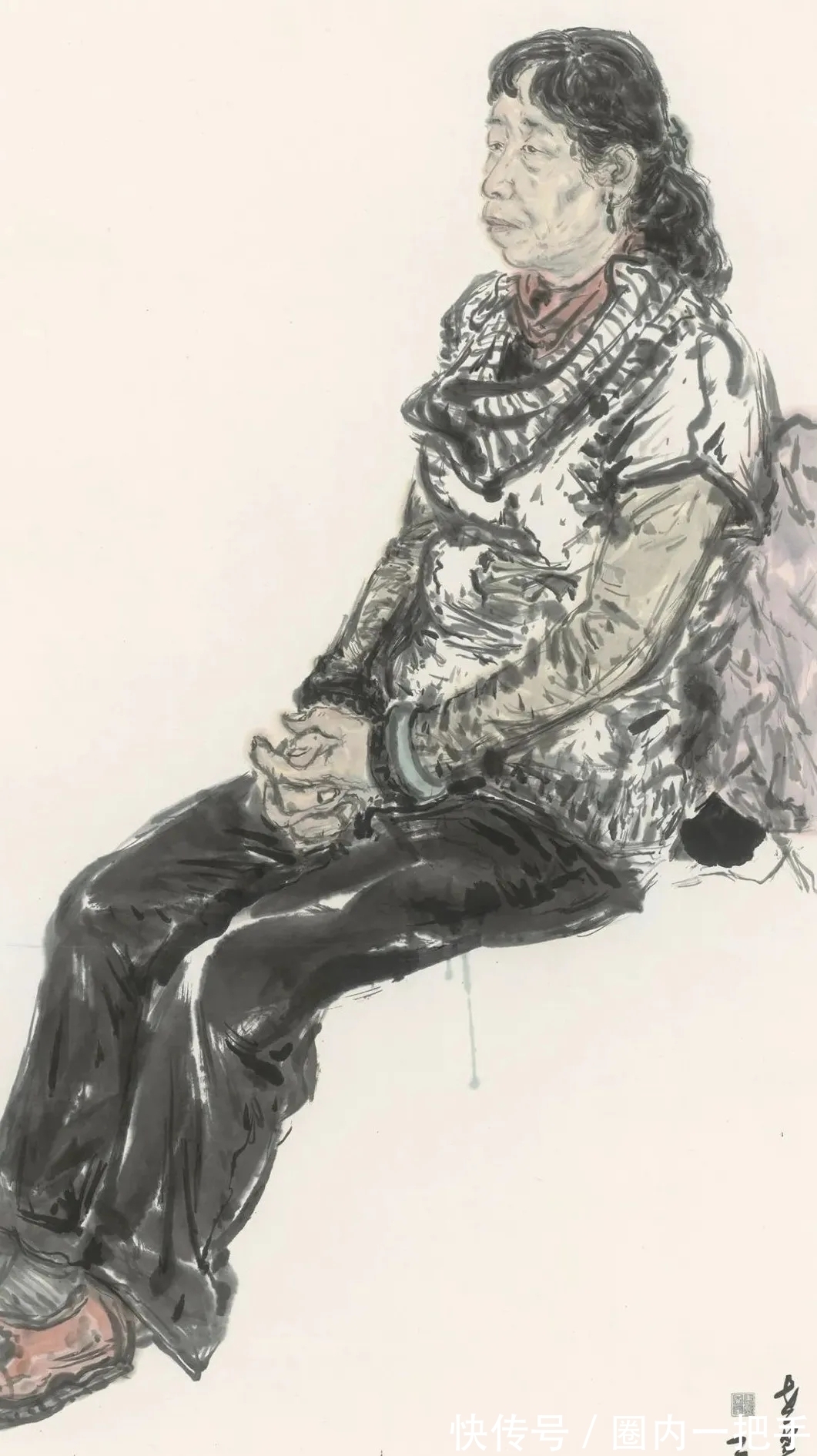 人物画#笔从对象来|王煜水墨人物画