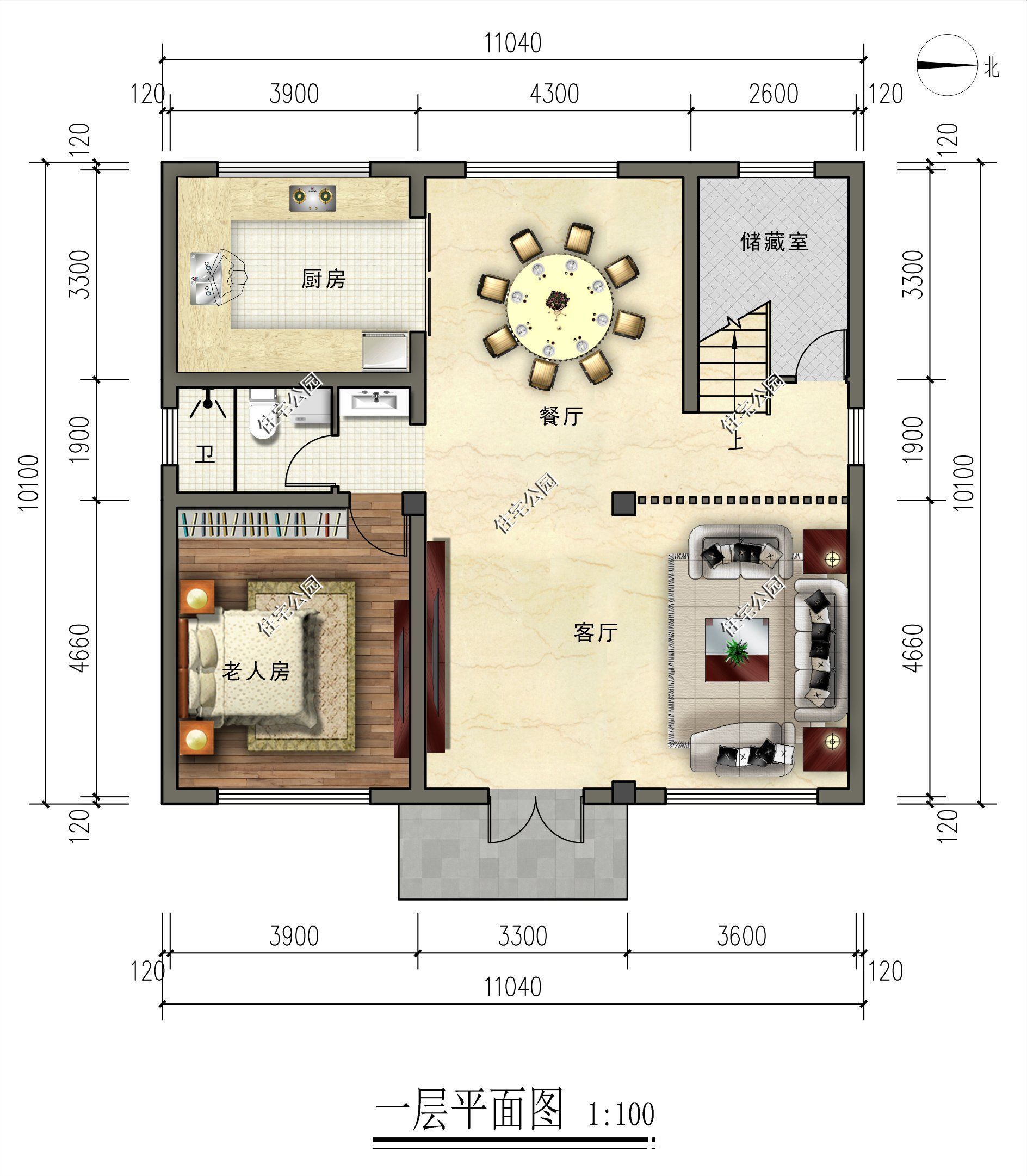 衣帽间|给农村父母建养老房，就选这套11×10米三层别墅，造价不贵还实用