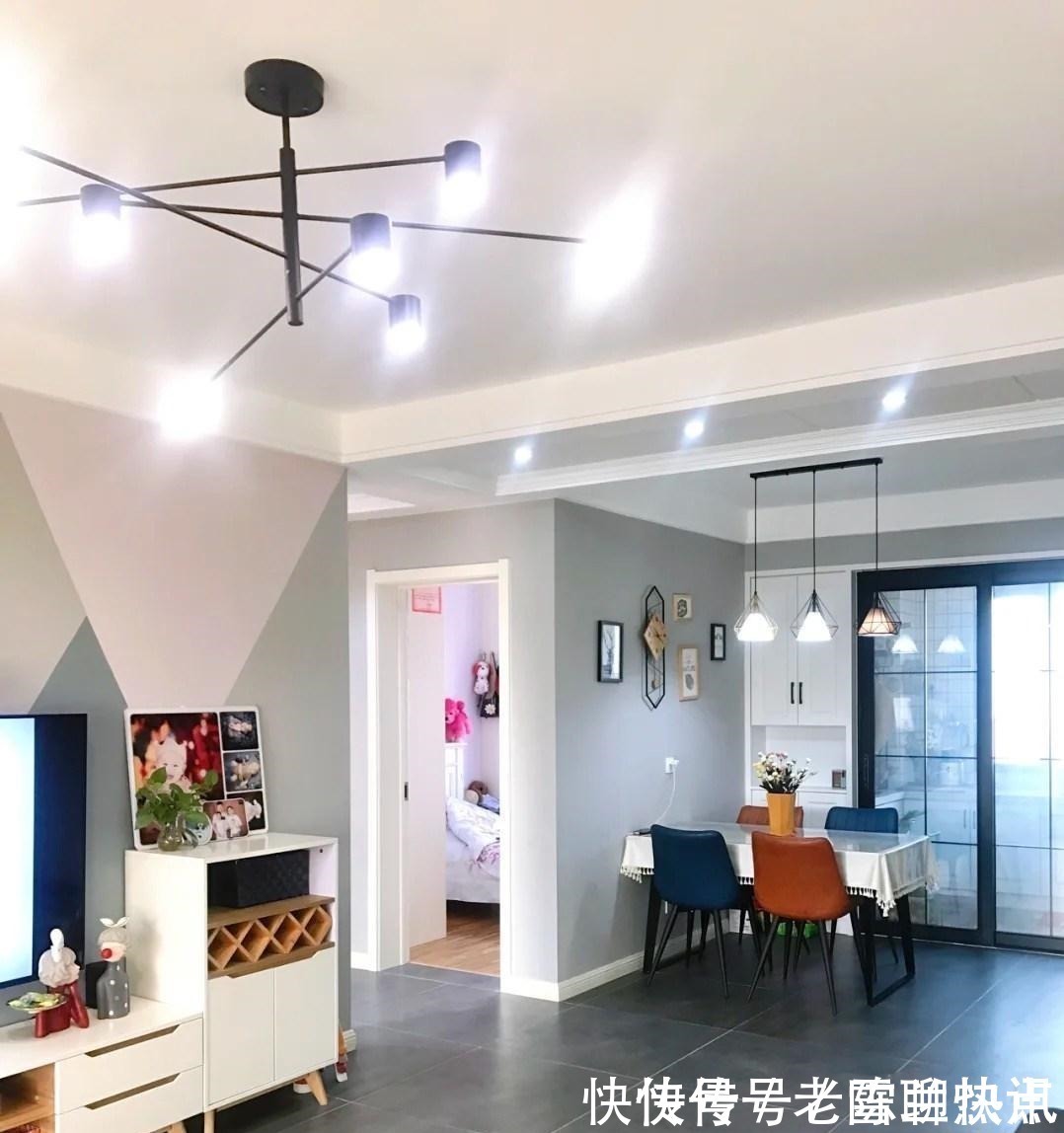 餐厅|等再买房,电视墙一定不做造型,学她家用乳胶漆刷图案,太漂亮了