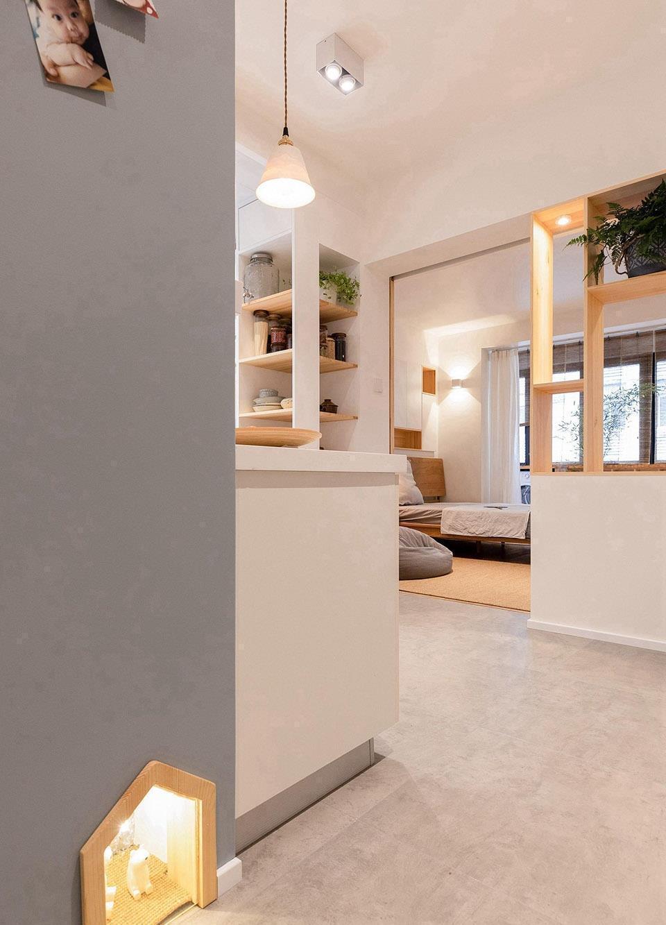 空间|45㎡小户型学区房,爆改后“小中见大”,整个家被一眼望穿