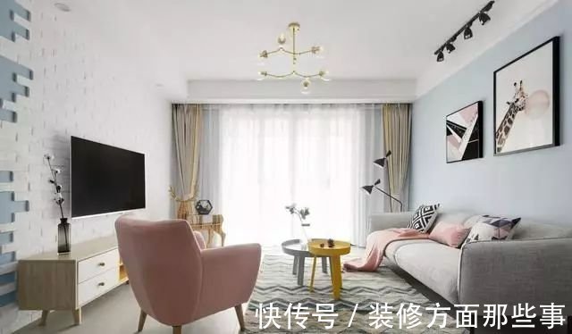 文艺范|北欧风三居室的装修,白色文化石与灰蓝色的组合真好看!