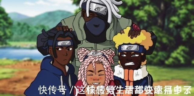 火影|当火影忍者们改成黑人画风,雏田颜值在线,宁次认不出