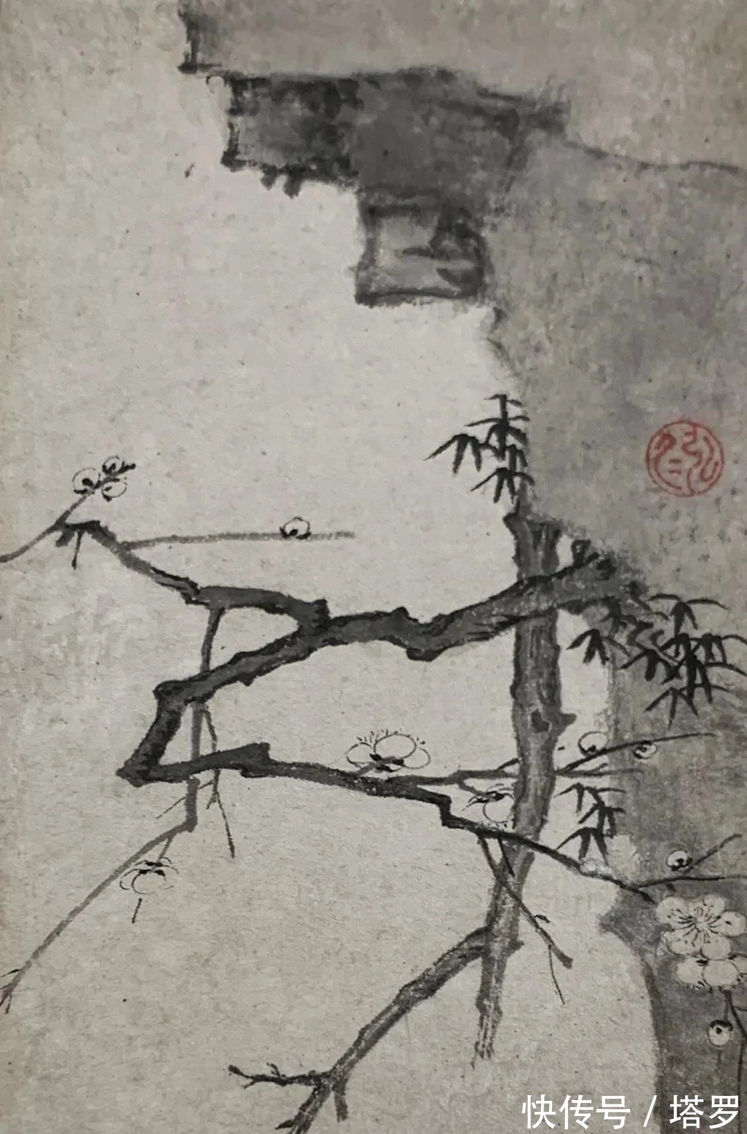 冰心!他的山水画面貌来源于铁骨冰心的梅花|渐江画梅