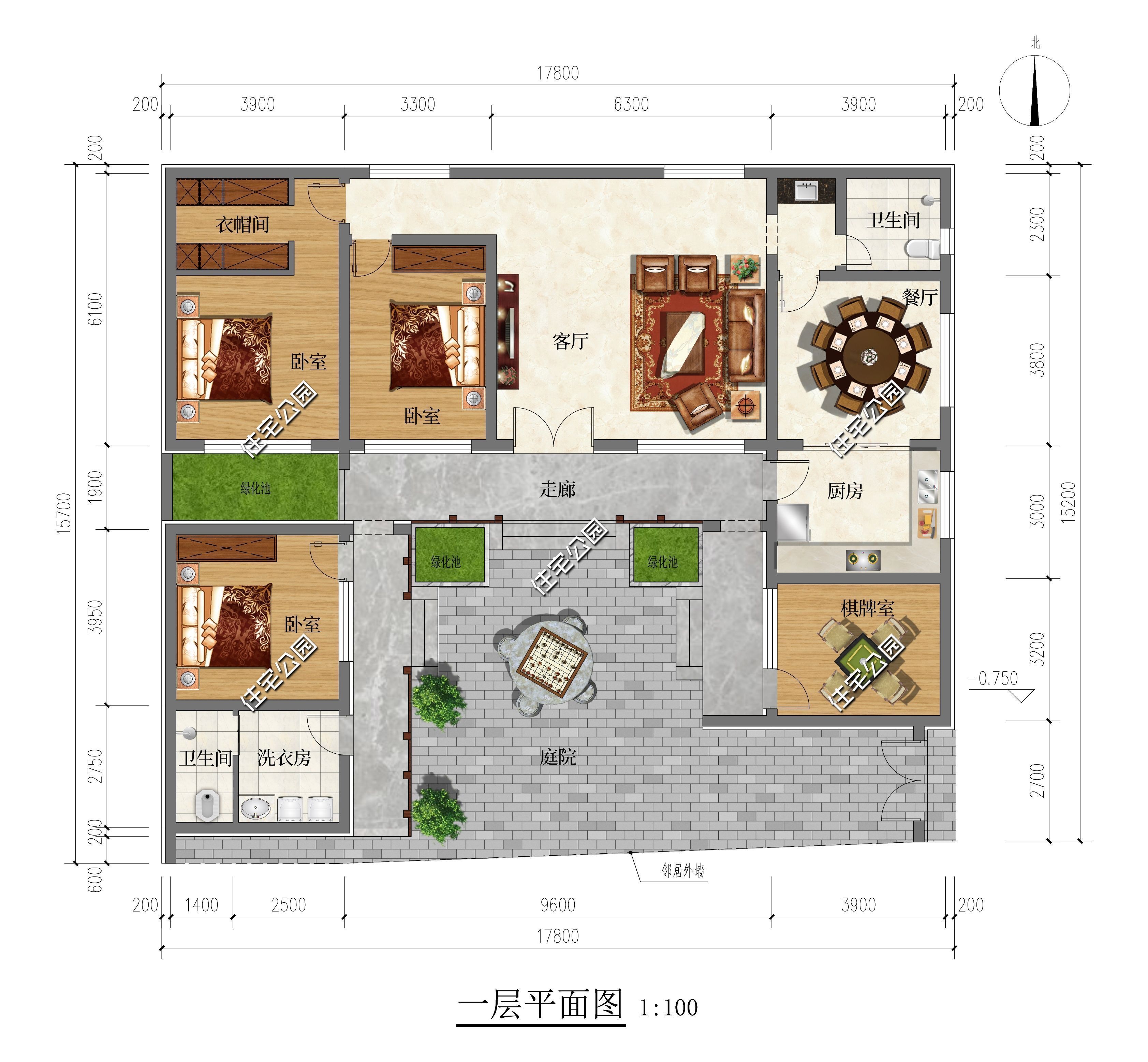 棋牌室|17×15米小院，农村建一栋这样的经典三合院，曾是多少人的梦想