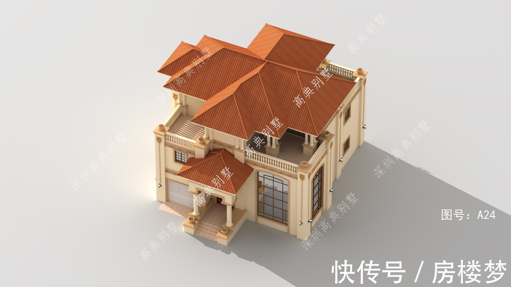 别墅|这款欧式别墅,色彩简约清爽,整体设计感强。