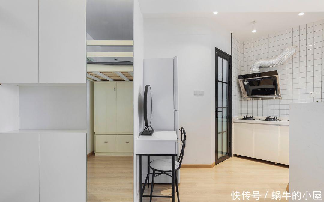 餐厨区|她的24㎡奇葩户型公寓,功能全收纳足,一人住生活也要优雅体面!