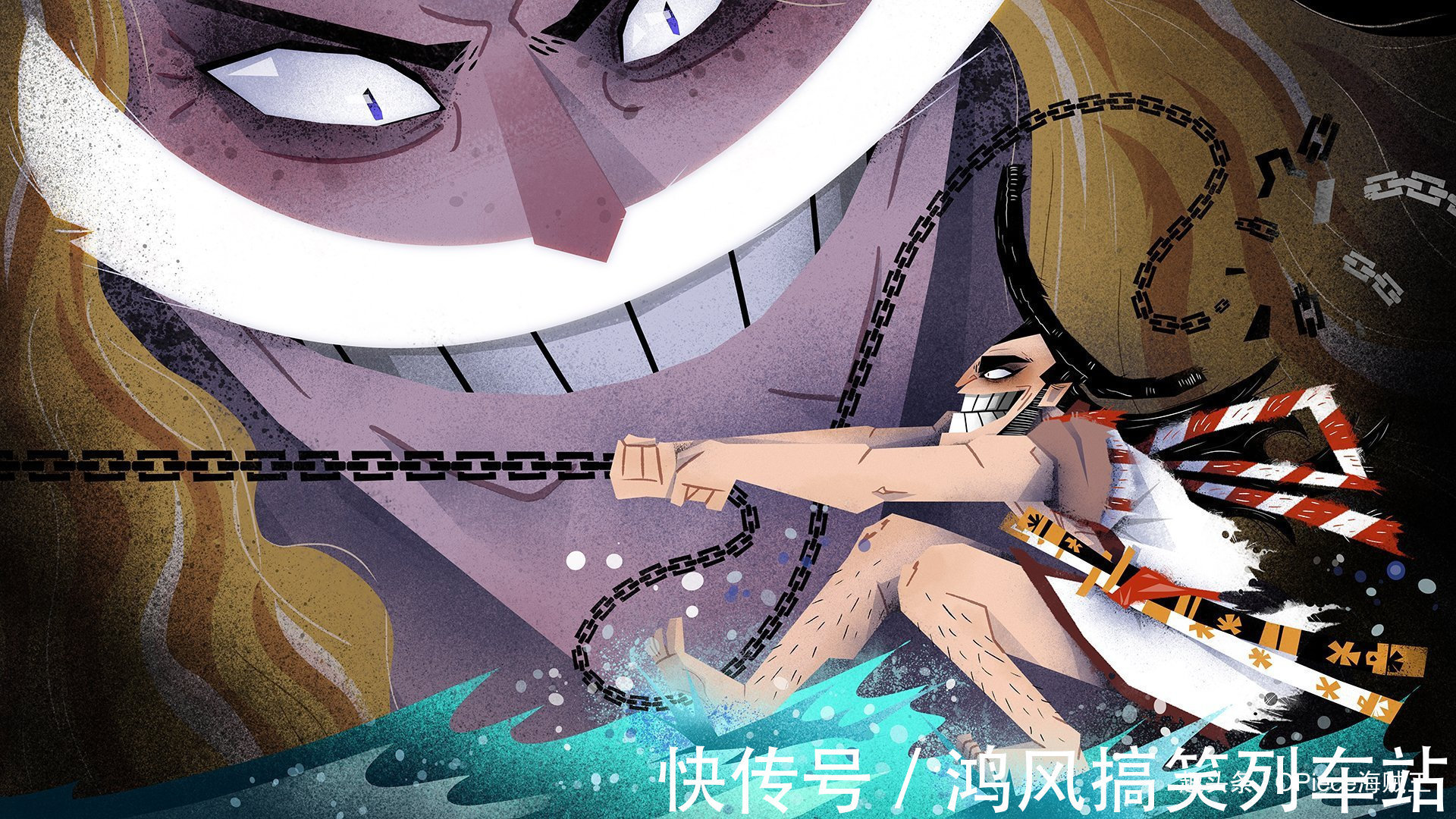 黑胡子|海贼王暗黑童话风壁纸:大妈姿势很妖娆,红发满身箭矢笑容满面!